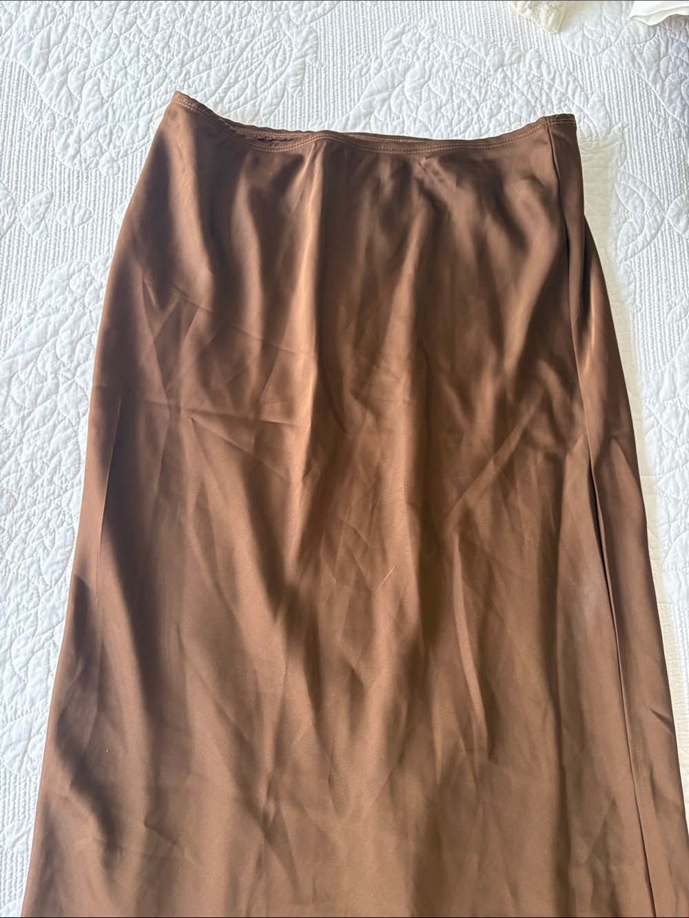 fab'rik Brown Maxi Skirt - Smooth A-Line Silhouette